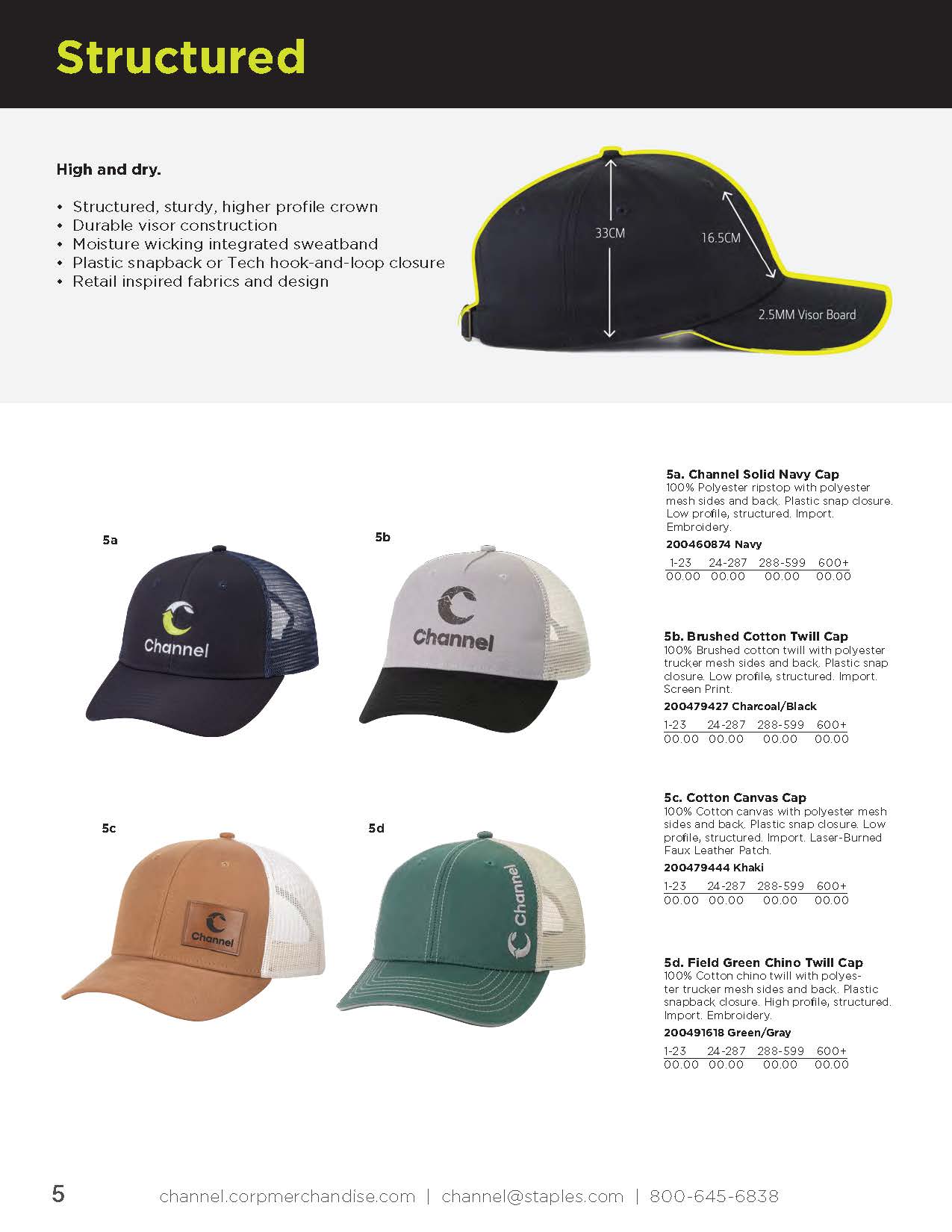 Catalog page 05 showing men’s headwear